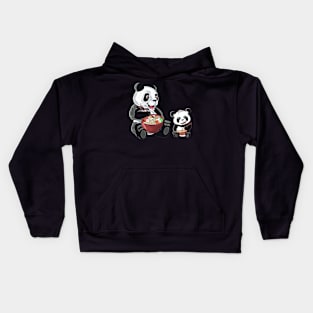 Panda,Mommy panda and baby panda eats ramen,ramen lover Kids Hoodie